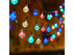 (12m Com 100 Leds Coloridos) Luminária Solar Externa Em Formato De Bola De Vidro Com Led, Ideal Para O Ramadã.
