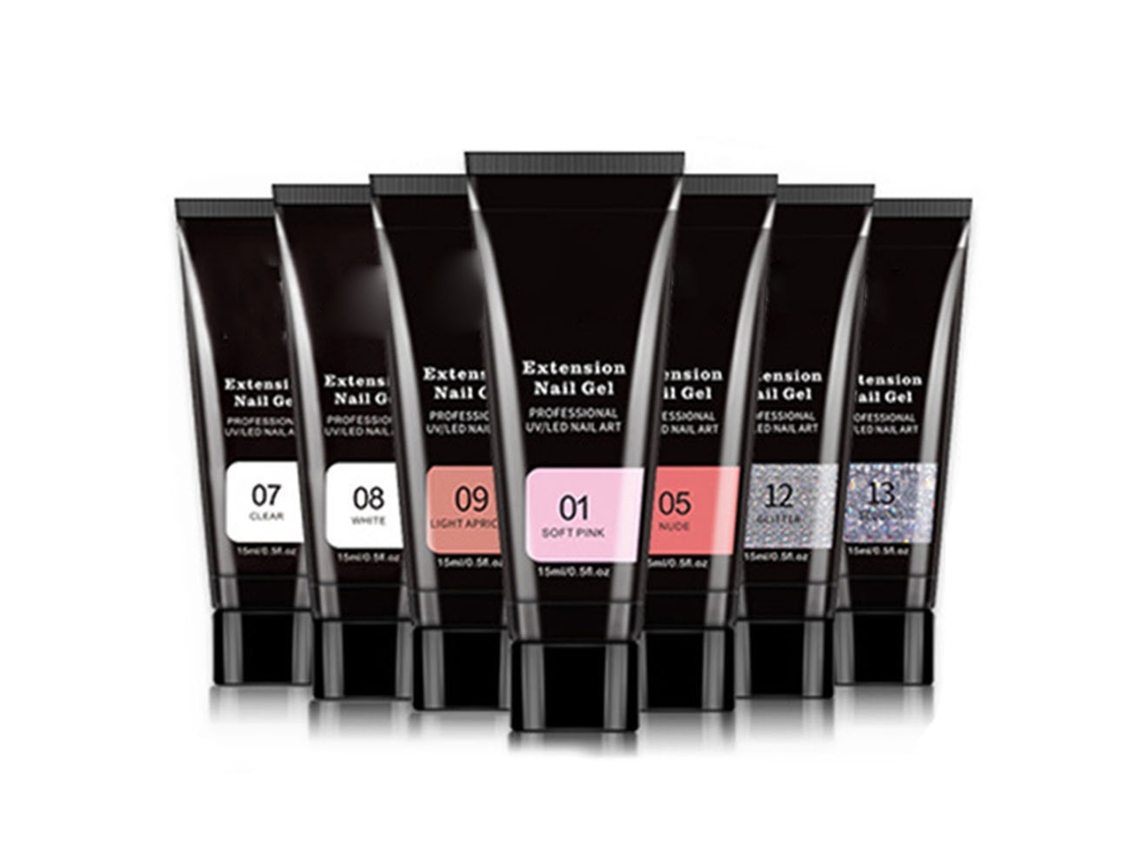 Kit De Gel Para Extensão De Unhas Com Lâmpada Uv/led, Esmaltes Base E Top, Pincel, Lixa E Ferramentas De Manicure