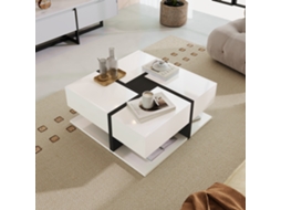 Mesa De Centro Alto Brilho, 4 Gavetas, 78x78x36cm, Espaço De Armazenamento-hw