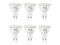 Pacote de 6 Lâmpadas Led Gu10 Brancas Frias 6w 5000k Substitui Lâmpadas de 60w Ângulo de Feixe de 110 ° Refletor de Economia de Energia NETTLIFE