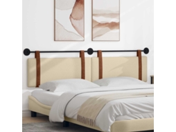 Vidaxl Cabeceira Suspensa Creme Pu Antigo