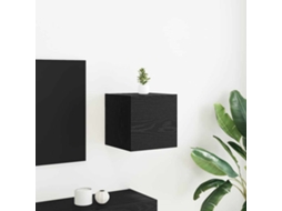 Vidaxl Rack De Tv Montado Na Parede Carvalho Preto 30,5 X 30 X 30 Cm