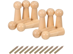 Ganchos De Parede Estilo Shaker Em Madeira Inacabada Angooily, 10 Unidades, Com Parafusos, 5cm 1, 97, Para Chaves