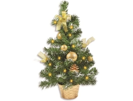 Árvore de Natal Iluminada 50cm com Luzes e Enfeites, Decoração para Natal TOVBMUP