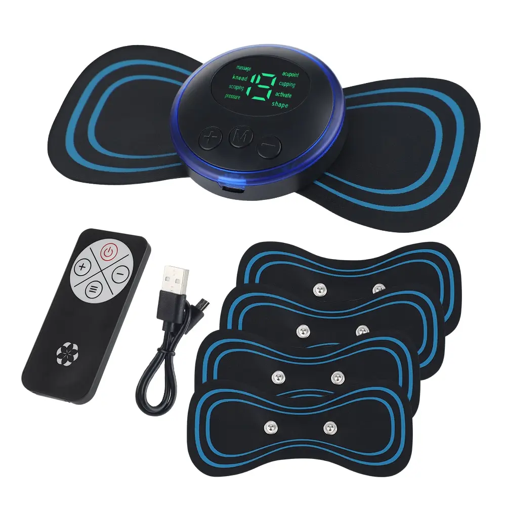 Massageador Elétrico Ems Para Alongamento Do Pescoço Com Visor Lcd, 8 Modos, Estimulador Muscular Por Pulso, Portátil, Alívio Da Dor ~06426
