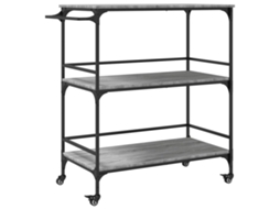 Kitchen Trolley, Kitchen Trolleys Vidaxl Cinzeto Madeira Processada (n/a)