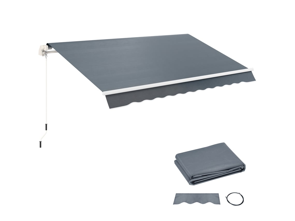 Toldo Substituição 2,8x2,5 M Uv50 Impermeável Pátio Terraço Cinza