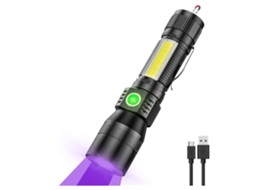 Lanterna Led Magnética Alta de 1200 Lúmens Lanterna Tática de Luz Preta À Prova D'Água 7 Modos Preta BISBISOUS VIGA EUROPE
