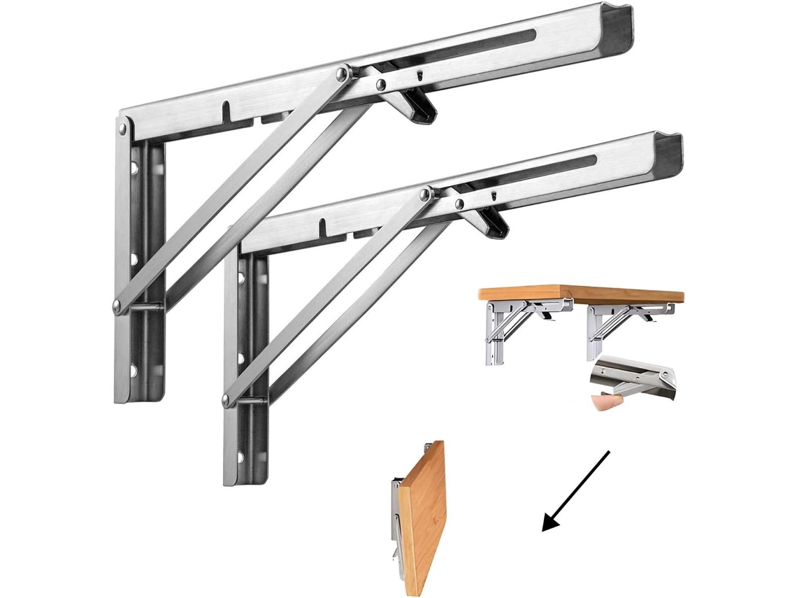Suporte Para Prateleira, 2 Peças, Aço Inoxidável, 400 Mm, 16 Polegadas