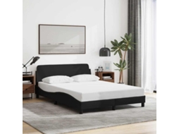 Vidaxl Estrutura De Cama Dover 140x190 Cm Tecido Preto