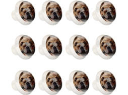 Puxadores Redondos Para Gavetas De Cômoda, Puxadores Para Armários De Cozinha, 12 Peças, Bulldog Dormindo No Chão