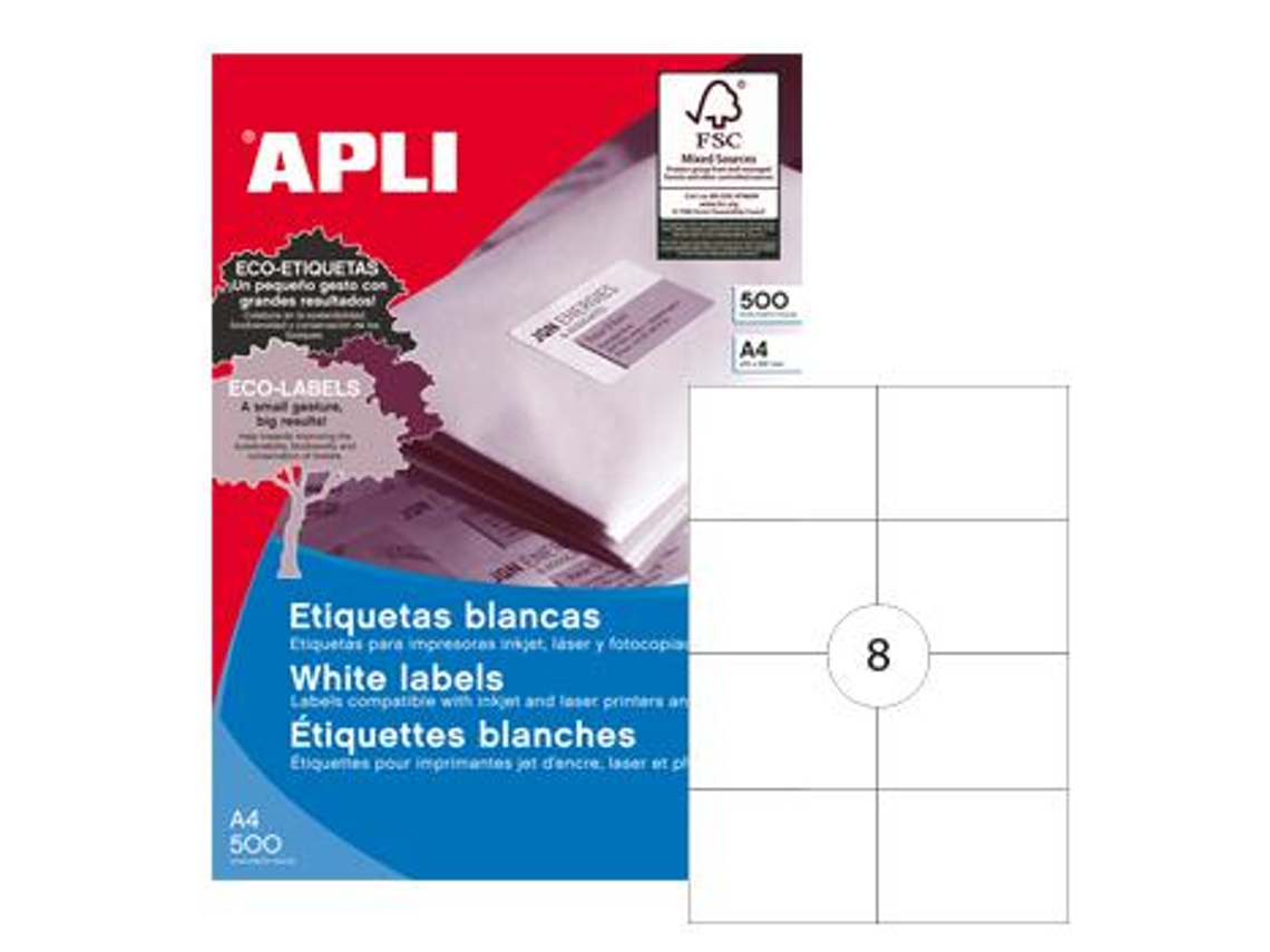 Apli Etiquetas 105X74 Apli 500 Folhas A4 4000Un