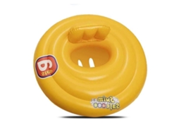 Boia Inflável para Bebê , Diâmetro 69 Cm, Boia Flutuante com Assento Infantil, Brinquedo para Piscina AQUAFORGE (amarela)