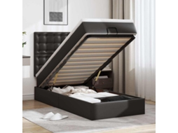Estrutura De Cama Otomana Com Colchão 100x200 Cm Preta