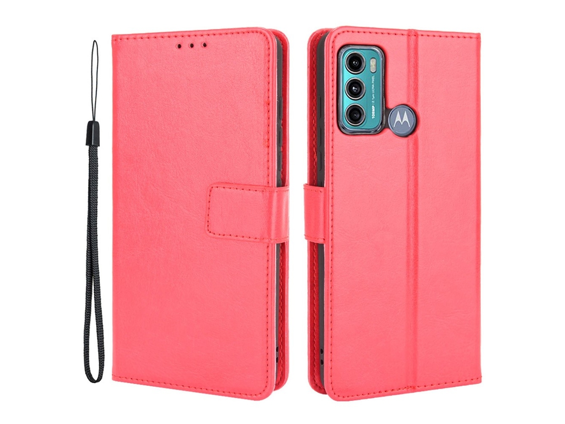 Capa Fusion Crazy Skin Fundo Para Motorola Motorola Moto G60/g40 Pele Sintética Vermelho