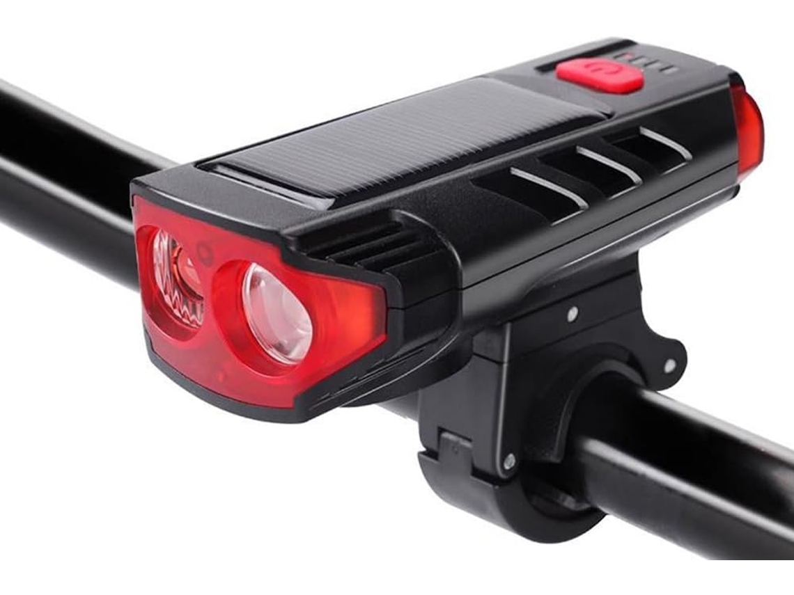Faróis De Bicicleta Com Carregamento Solar, Buzina E Luzes Para
