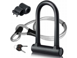 Cadeado U Para Bicicleta Cadeado De Cabo De Aço Com Suporte 2 Em 1, Flexível, Com Cabo De Aço. Aquaforge