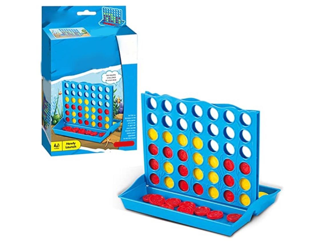 Jogo de tabuleiro Connect Four clássico da ATS, jogo interativo para crianças e adultos, ideal para festas e viagens.