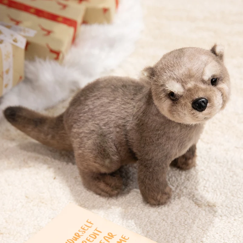 Brinquedo de Pelúcia Lontra, Boneco de Animal de Desenho Animado Macio MDUG (marrom, 38 Cm)