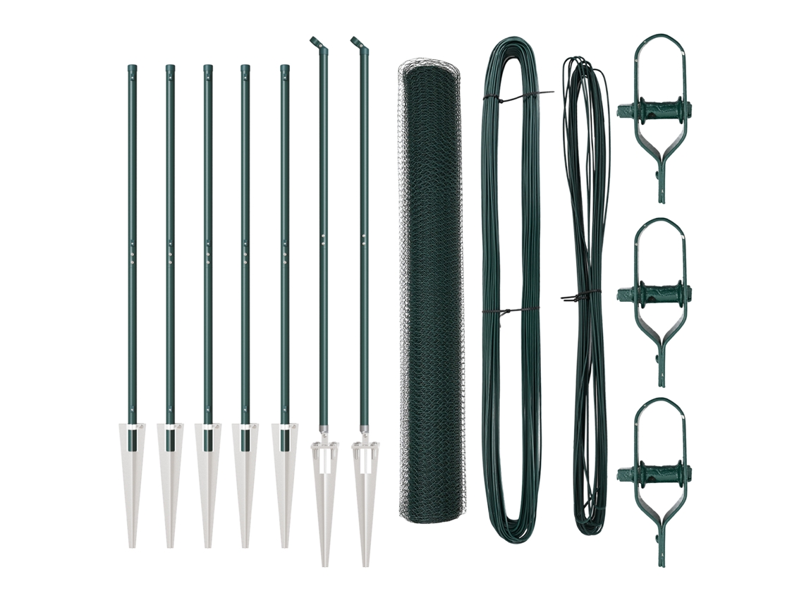 Conjunto 1 Cerca Externa Vidaxl Verde Aço (10 X 1,2 M)