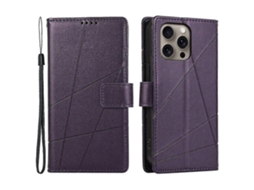 Capa Tipo Carteira Df-06 Para Iphone 16 Pro Com Impressão Digital E Capa À Prova De Choque