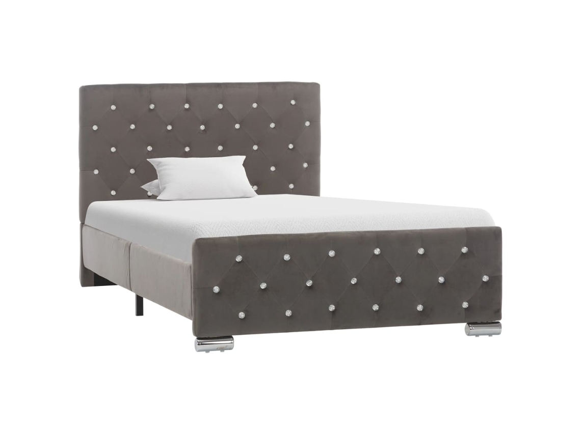 Bed Frame, Bed Frames Vidaxl Cinzeto Veludo (100 X 200 Cm)