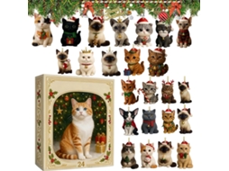 Calendário Do Advento De Acrílico Com Gatos Adoráveis Para Decoração De Casa |