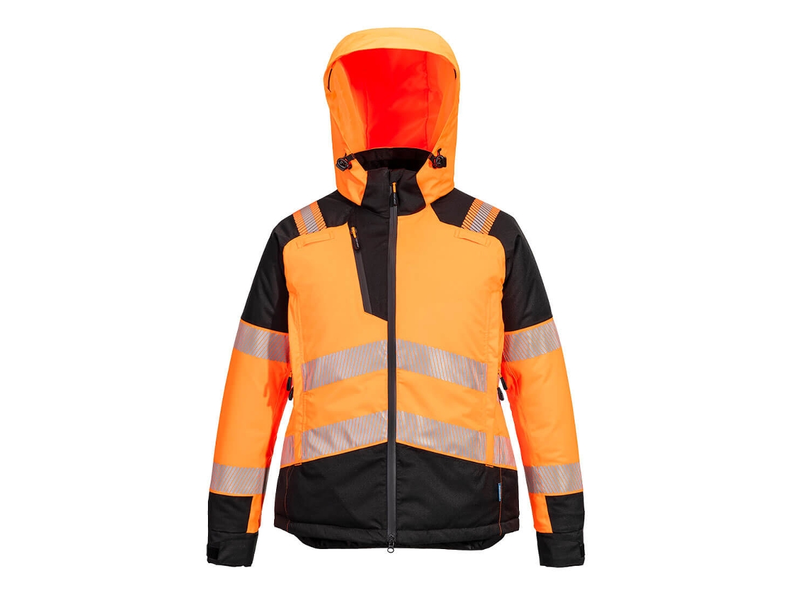 Pw3 Hi Vis Casaco De Inverno Para Mulher / Laranja Preto / M Portwest