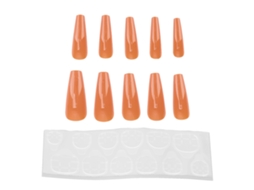 10pcs Unhas Falsas De Cor Pura Para Mulheres Meninas Elegantes Estilosas Pontas De Unha Ferramenta De Manicure N5354-10