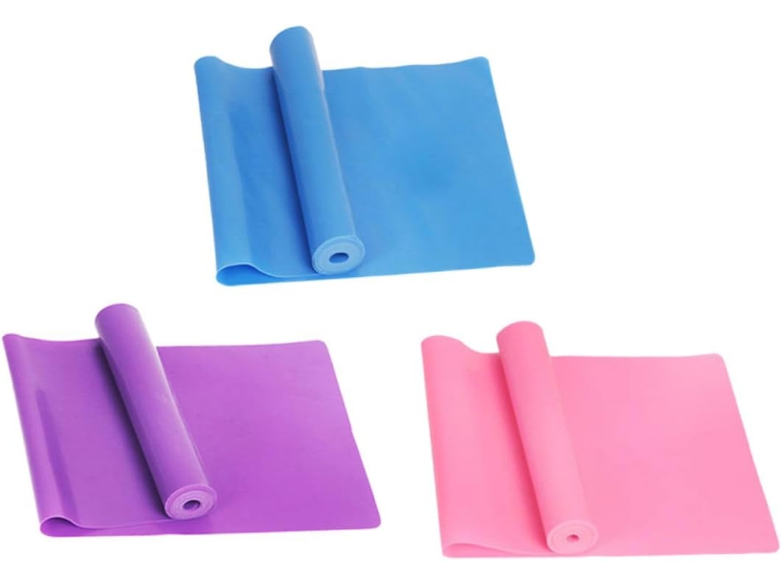 Conjunto De 3 Faixas Elásticas Resistência Soimiss, Em Látex Natural Atóxico, Ideais Para Fisioterapia, Treino