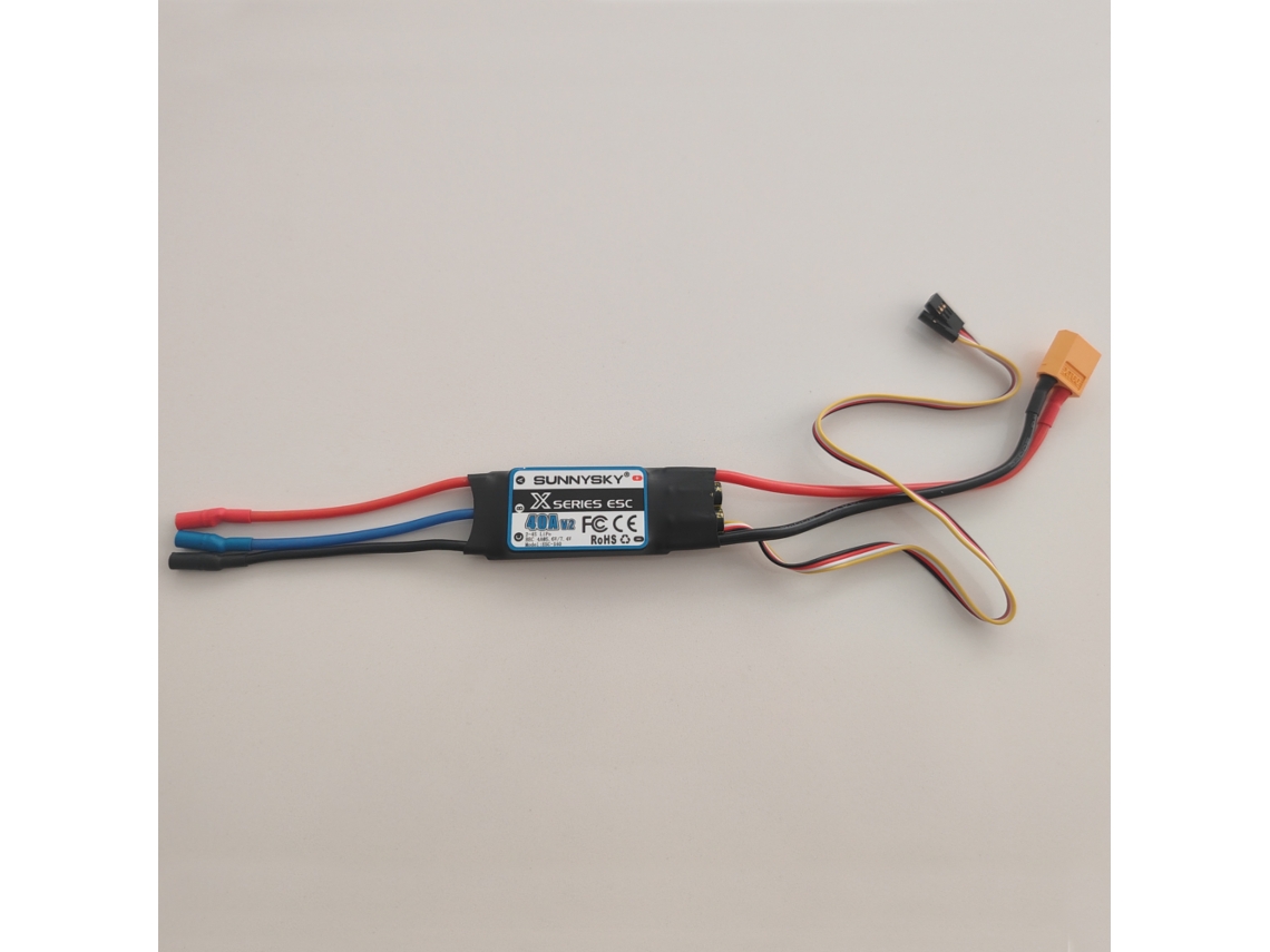 Controlador de Velocidade Brushless Sunnysky X Series 40a V2 2 4s com Bec de 4a/5.6v/7.4v e Conector Xt60 de 3,5 Mm para Aeromodelos. MDUG