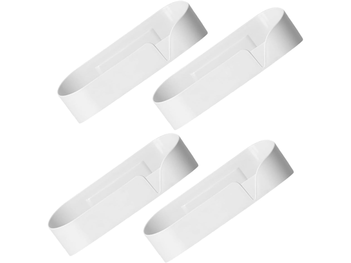 Conjunto de 4 Organizadores GOKOCO em plástico branco para banheiro