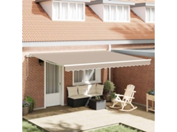 Vidaxl Toldo Retrátil Bege 450 × 350 Cm Tecido E Alumínio