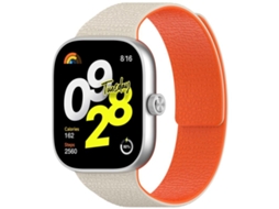 Bracelete para Xiaomi Band 9 Pro / 8 Pro Silicone Macio Magnético Textura de Lichia Plugue de Metal Laranja Estelar XIAOMOYU