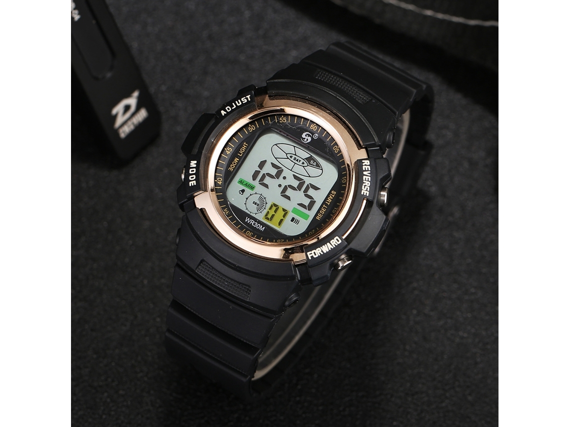 Reloj Casual De Moda Para Hombres Estudiantes Con Correa De Silicona Impermeable Dorado