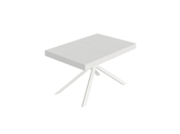 Mesa Extensível Niket 130/390x90 Cm Freixo Branco Com Pés Brancos Itamoby