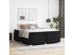 Vidaxl Estrutura da Cama com Colchão Preto 180 X 200 Cm Tecido