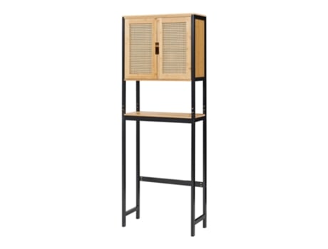 Armário De Casa De Banho Sobre Sanita Tervola Bambu 172x63x27 Cm Preto/natural En.casa