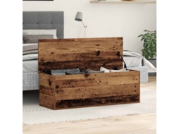 Vidaxl Caixa De Armazenamento Madeira Antiga 102 X 35 X 35 Cm