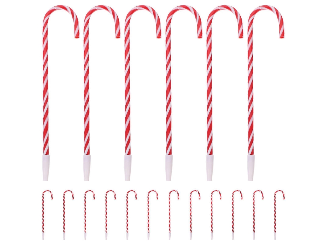 Rebe 18 Bolígrafos de Plástico Negro Navideños Con Diseño de Bastón de Caramelo Regalo para Estudiantes Clase Oficina 21x2cm