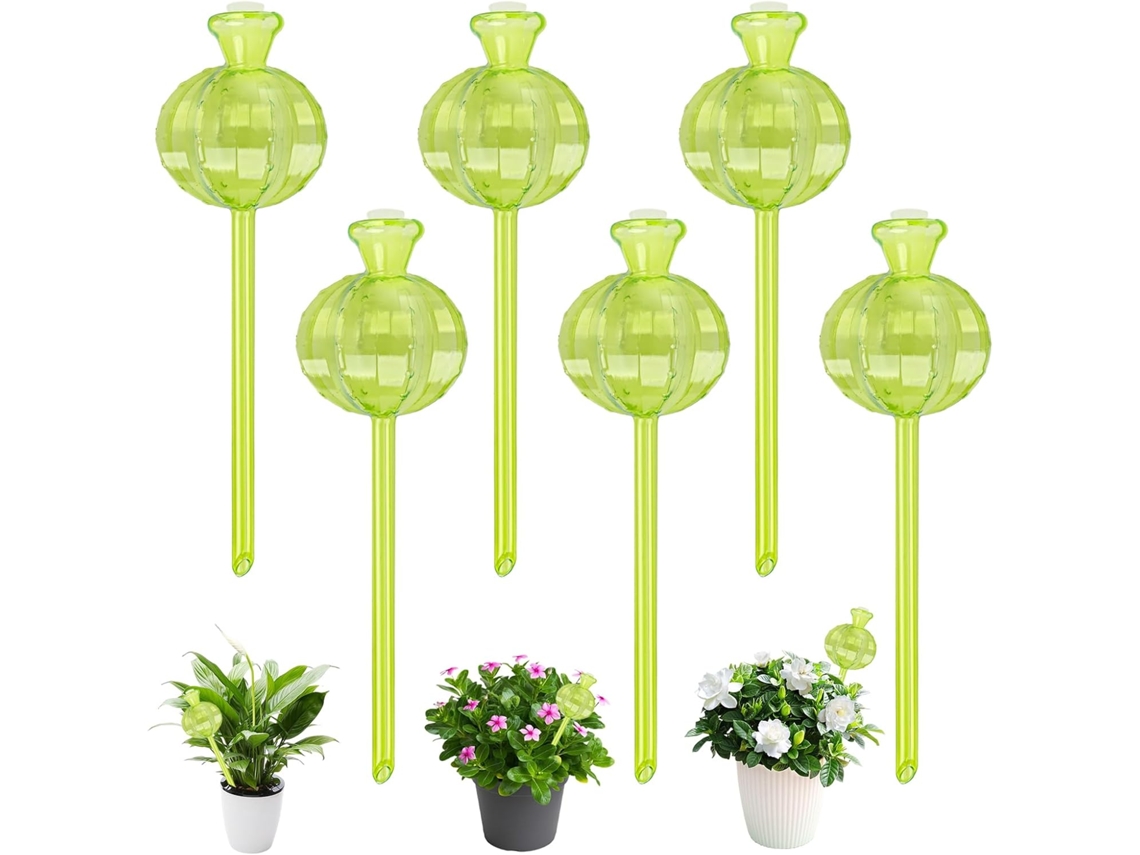 Conjunto de 6 bolas de rega automática para plantas de interior, plantas em vasos e jardins.