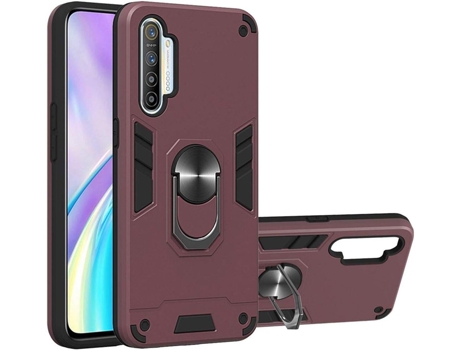 Suporte Anel Armadura Híbrida Realme para Oppo Realme Xt/X2/K5 HONGWE. com Anel de Suporte Vermelho