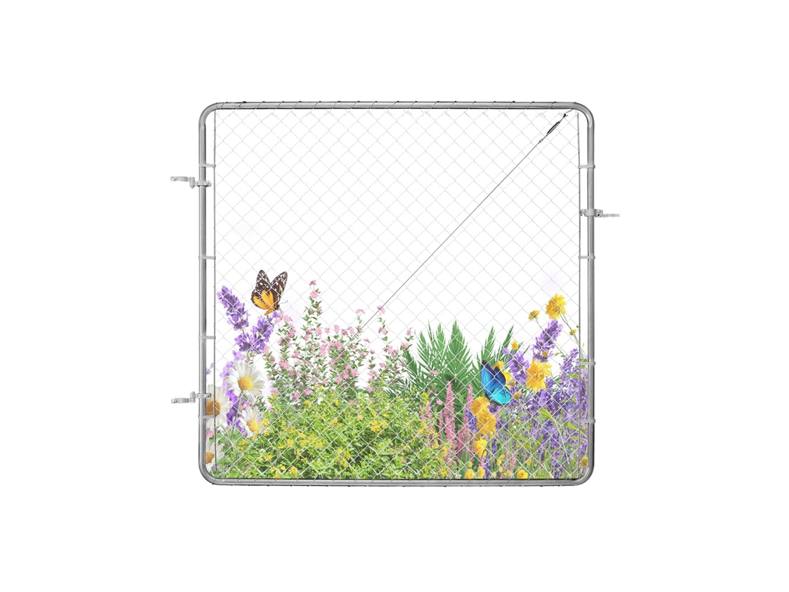 Porta De Vedação Galvanizada 183x178 Cm Abertura Da Vedação Poste Não Incluído Vevor