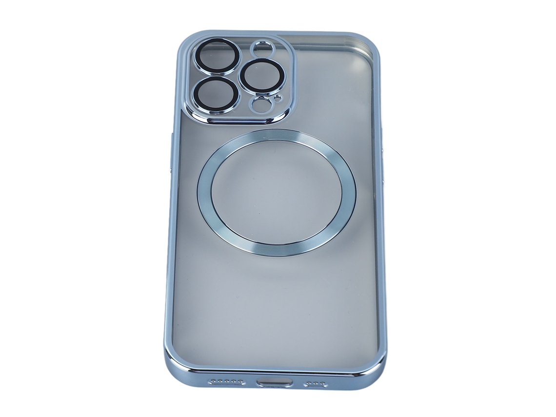 Aetheria capa Magnética para Iphone 13 Pro Max Fina Absorção de Choque Carregamento Sem Fio Azul Eletroplating