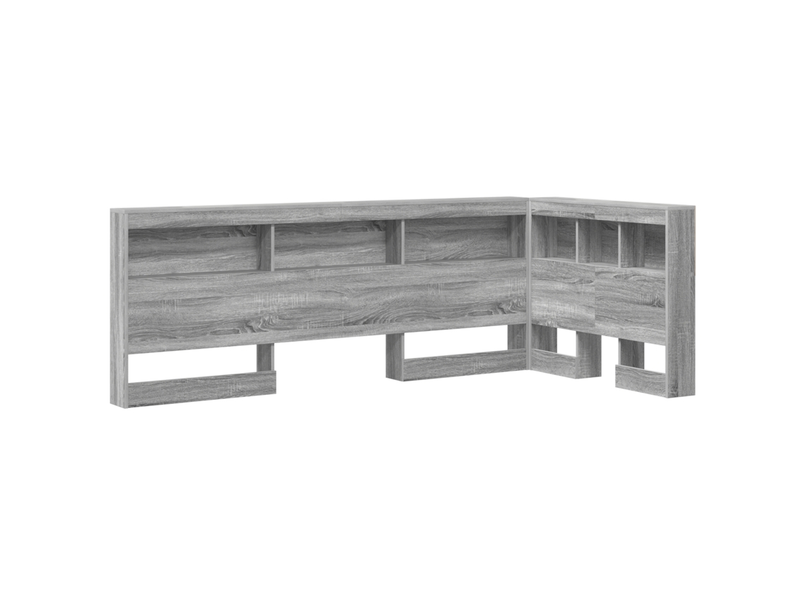 Conjunto 1 Cabeceira De Armazenamento Vidaxl Cinzento Madeira De Pinho Maciça (90 Cm)