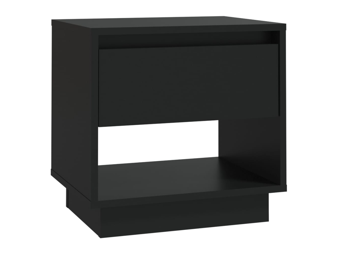Bedside Cabinet, Bedside Cabinets Vidaxl Preto Madeira Processada (n/a)
