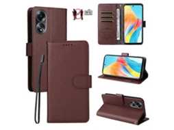 Capa Carteira De Couro Com Textura De Lichia E Bloqueio Rfid Para 3 Cartões, Compatível Com Oppo A58 4g.