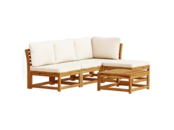 Maison Exclusive - 5 Pcs Conjunto Lounge De Jardim C/ Almofadões Acácia Maciça