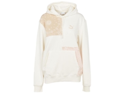 Moletom com capuz feminino Puma Paisley, branco e rosa, XS