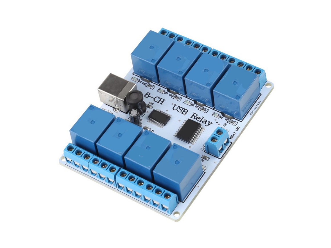 Placa de Relés Usb Tipo B 8 Canales 12vdc Controlador para Automatização Y Robótica
